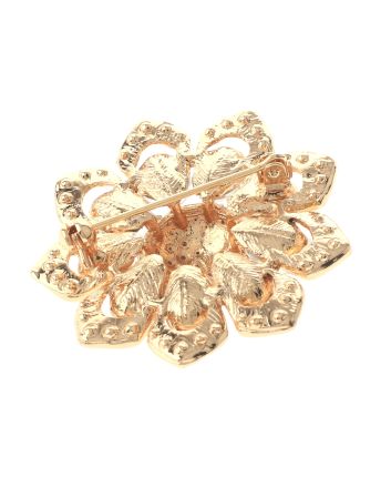 Medium Crystal Flower Brooch