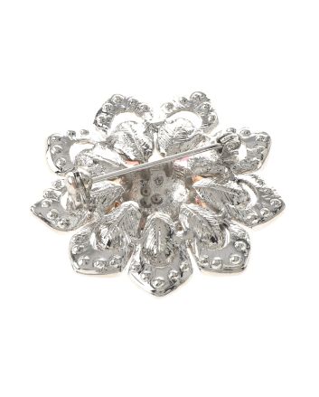 Medium Crystal Flower Brooch