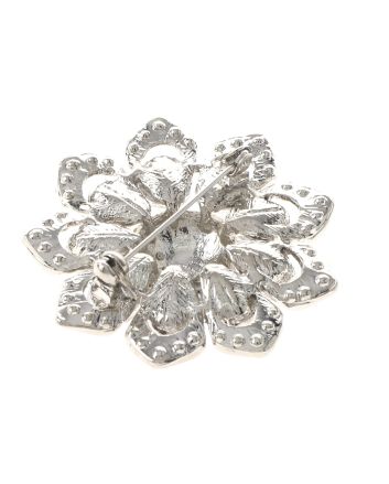 Medium Crystal Flower Brooch