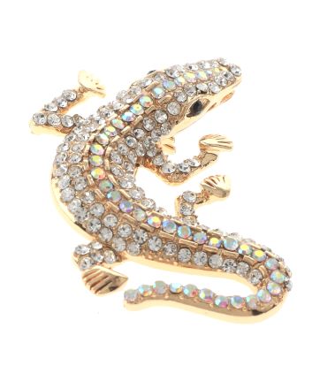Medium Size Crystal Alligator Pin