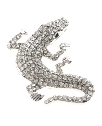 Medium Size Crystal Alligator Pin