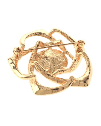Medium Size Crystal Rose Brooch
