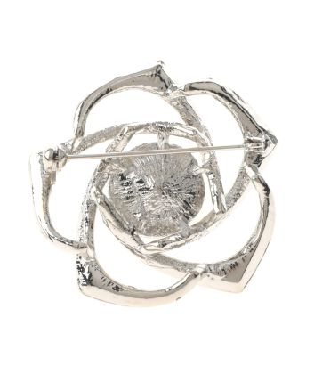 Medium Size Crystal Rose Brooch