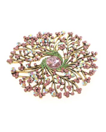 Extra Large Crystal Flower Brooch