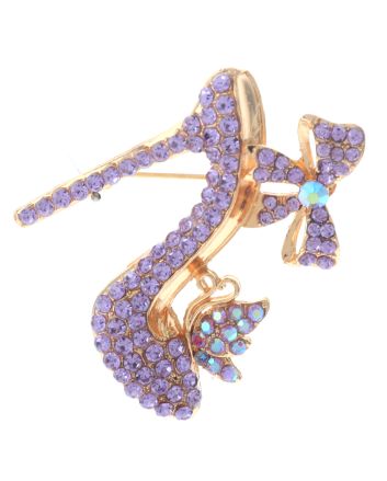 Crystal High Heel Shoe Brooch