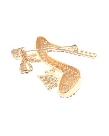 Crystal High Heel Shoe Brooch