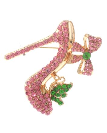 Crystal High Heel Shoe Brooch