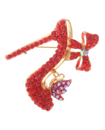 Crystal High Heel Shoe Brooch
