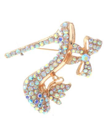 Crystal High Heel Shoe Brooch