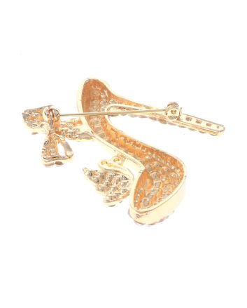 Crystal High Heel Shoe Brooch