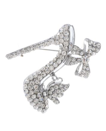 Crystal High Heel Shoe Brooch