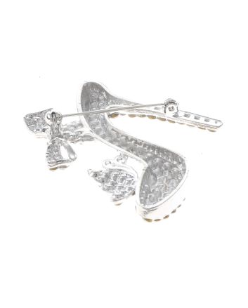 Crystal High Heel Shoe Brooch