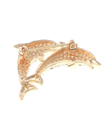 Crystal Dolphin Brooch