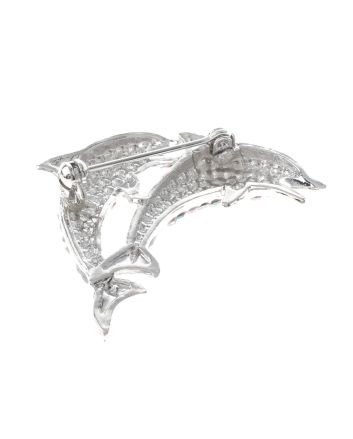 Crystal Dolphin Brooch