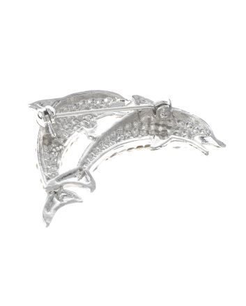 Crystal Dolphin Brooch