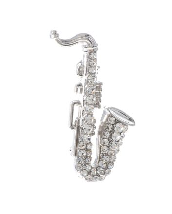Crystal "Saxophone" Brooch