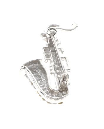 Crystal "Saxophone" Brooch