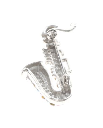 Crystal "Saxophone" Brooch