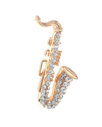 Crystal "Saxophone" Brooch
