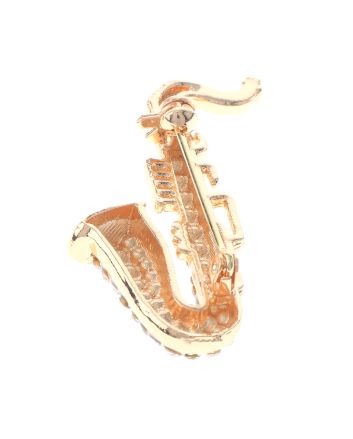 Crystal "Saxophone" Brooch