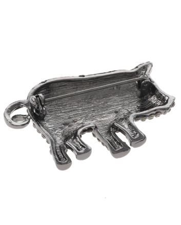 Crystal Pig Brooch