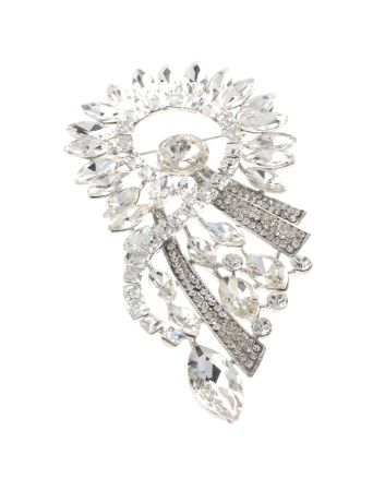 Extra Large Crystal Flower Brooch