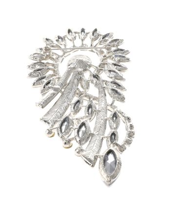 Extra Large Crystal Flower Brooch