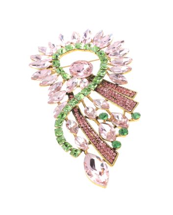 Extra Large Crystal Flower Brooch