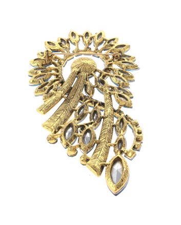 Extra Large Crystal Flower Brooch