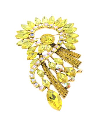 Extra Large Crystal Flower Brooch
