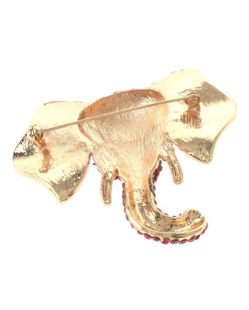 Large Crystal Elephant Brooch
