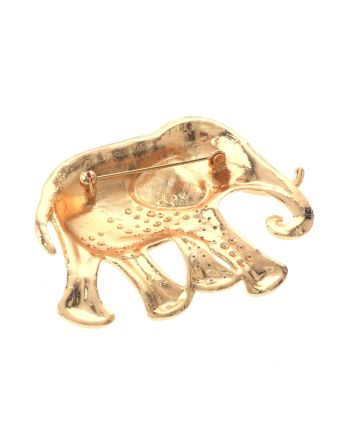 Large Crystal Elephant Brooch