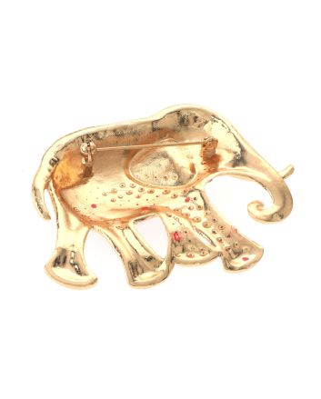 Large Crystal Elephant Brooch