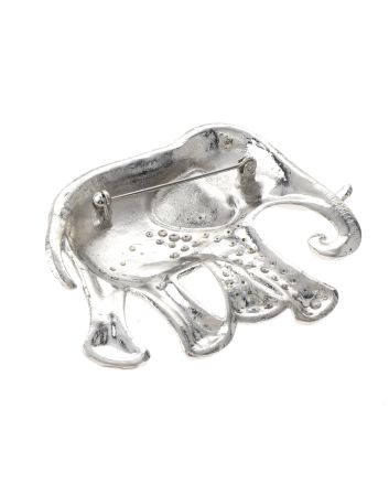 Large Crystal Elephant Brooch