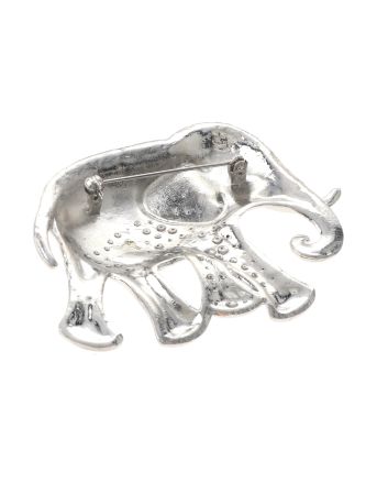 Large Crystal Elephant Brooch