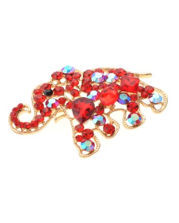Crystal Elephant Brooch