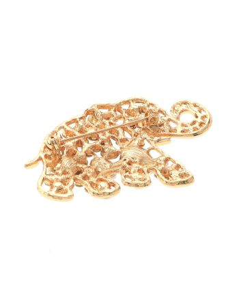 Crystal Elephant Brooch