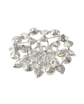Large Crystal Flower Brooch