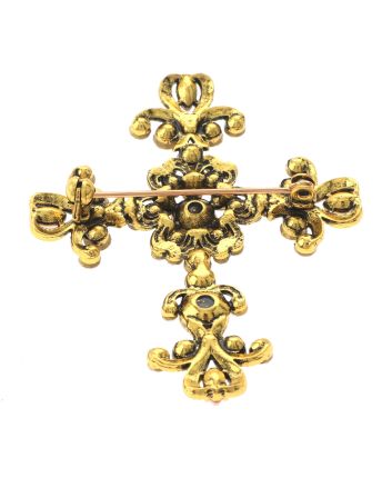 Crystal Cross Brooch