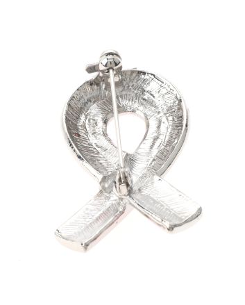 Crystal Pink Ribbon Brooch