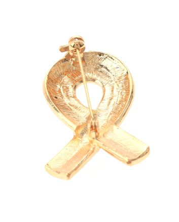 Crystal Pink Ribbon Brooch