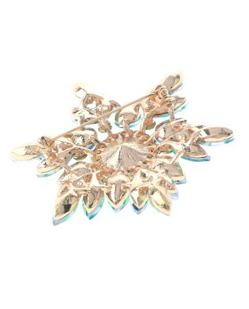 Large Crystal Flower Brooch