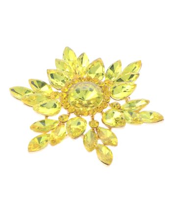 Large Crystal Flower Brooch