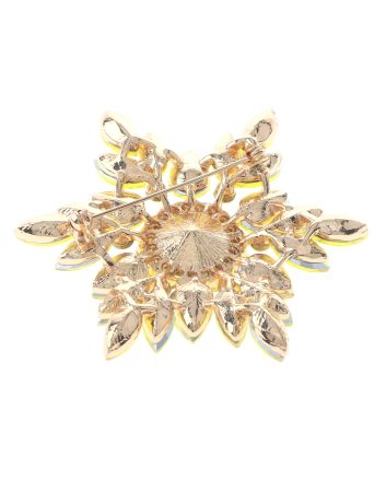 Large Crystal Flower Brooch