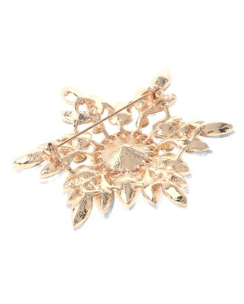 Large Crystal Flower Brooch