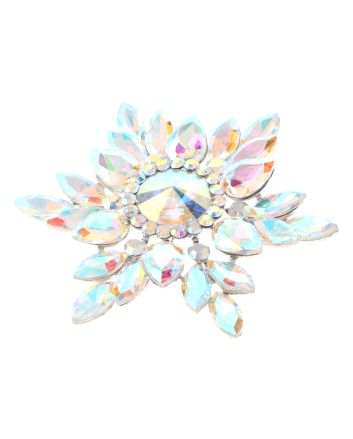 Large Crystal Flower Brooch