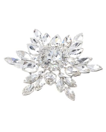 Large Crystal Flower Brooch