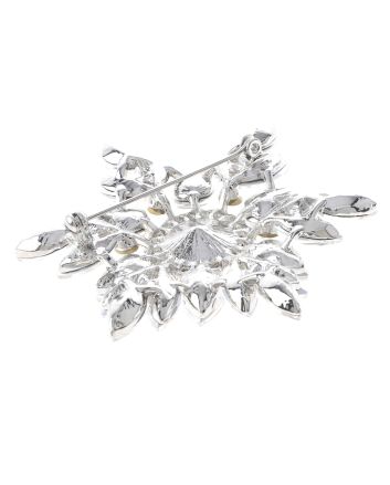 Large Crystal Flower Brooch
