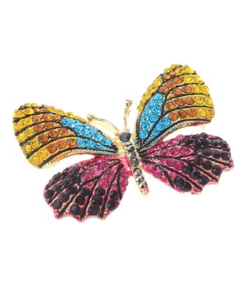 Rhinestone Butterfly Brooch  