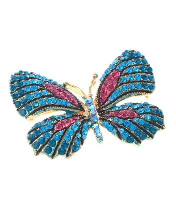 Rhinestone Butterfly Brooch  